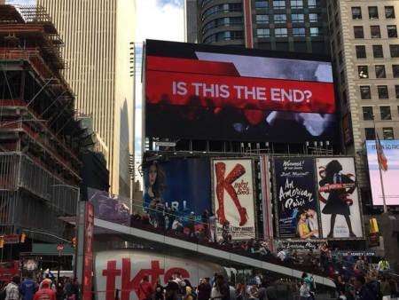 Is This The End Nyc Times Square Jumbotron Ad Linked To Megachurch Pastor End Times Theology The Christian Post