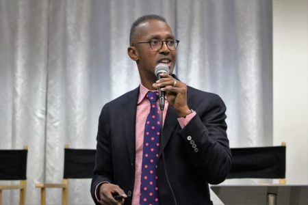 Bishop Claude Alexander, senior pastor, The Park Church, Charlotte, North Carolina speaks at the "National Conversation on Race" conference convened by Movement Day Global Cities at Bethel Gospel Assembly in New York City, New York on Monday October 24, 2016.