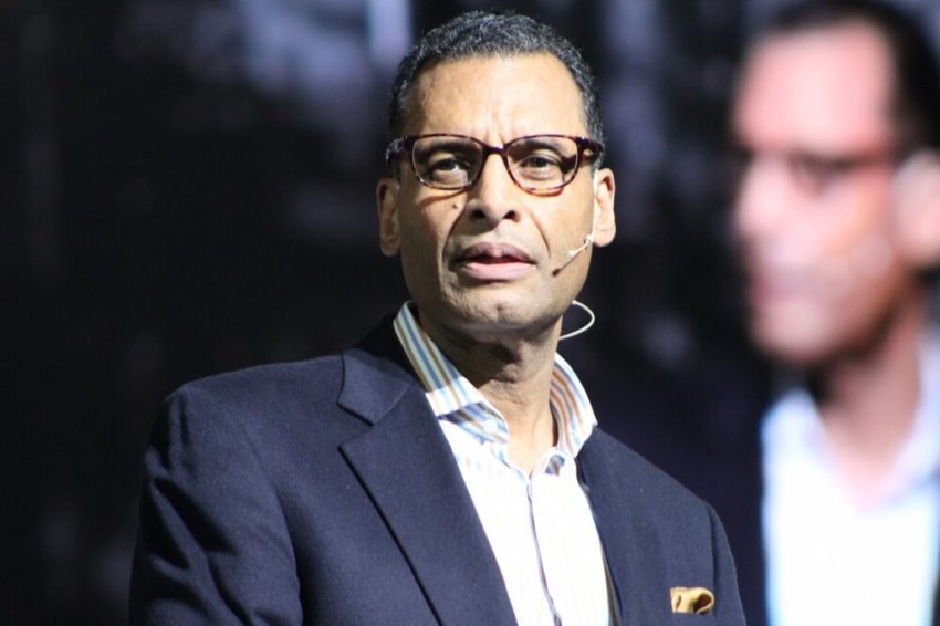 Dr. A.R. Bernard, founder and CEO of the Christian Cultural Center, New York City's largest evangelical congregation, and one of the largest independent churches in America, speaks at the closing ceremony of the