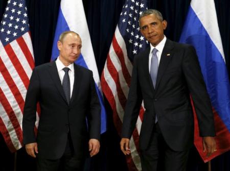 U.S. President Barack Obama and Russian President Vladimir Putin meet at the United Nations General Assembly in New York September 28, 2015.