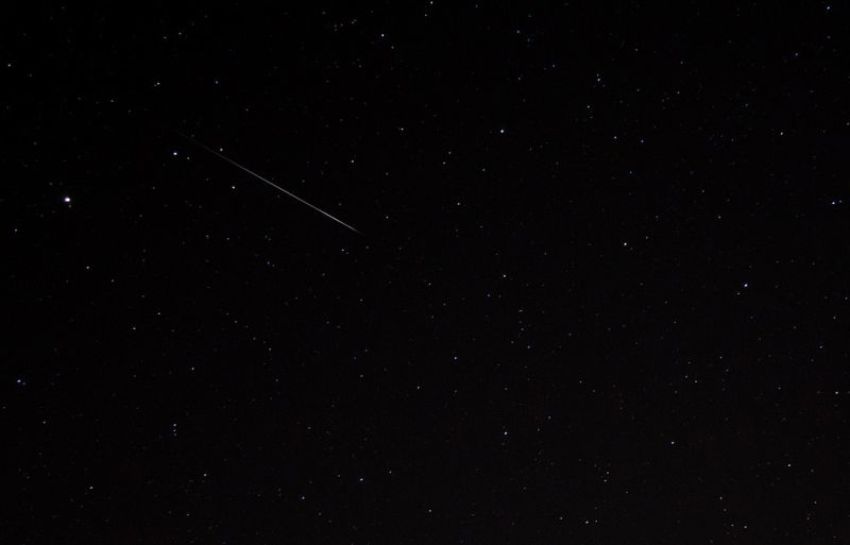 A meteor trail, part of the Quadrantids Meteor Shower, captured in the night sky over Alabama at 4 a.m. local time on January 4, 2012.