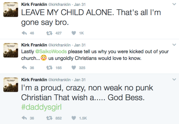 Kirk Franklin's Jan. 31 tweets