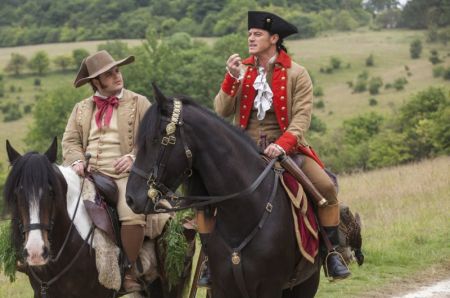 Actors Josh Gad (L) and Luke Evans are seen here in the new 2017 film "Beauty and the Beast."