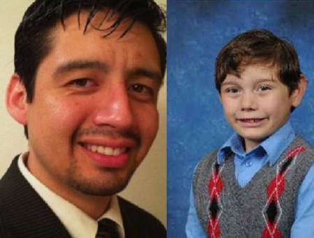 David Michael Pittore-Montiel 34 (L) and his son, Michael, 7 (R).