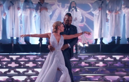 Mr. T and his dance partner Kym Johnson-Herjavec perform to "Amazing Grace" on "Dancing With the Stars" April 10, 2017.