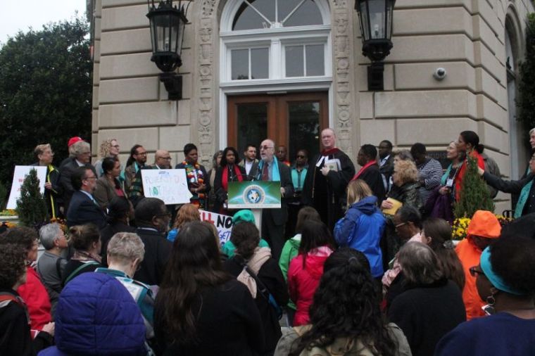 Demonstration at United Methodist Building