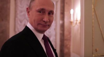 A screenshot from the official trailer of "The Putin Interviews."