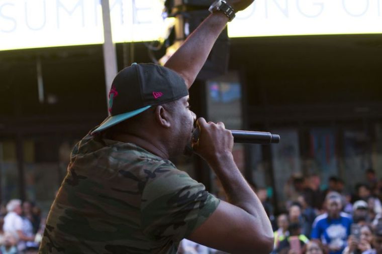 Papa San performs for thousands during Jesus Week in Times Square, New York City June 3, 2017.