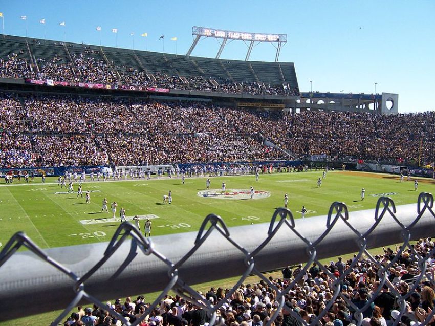Citrus Bowl Stadium in Orlando, where the teams of Cambridge Christian School and University Christian School of Jacksonville were denied the use of the public address system in saying a pre-game prayer during last year's Division 2A state football championship in Florida.