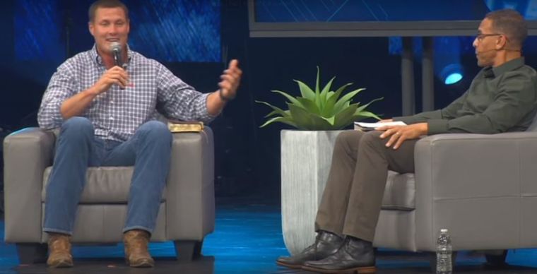 Philip Rivers with Rock Church's Pastor Miles McPherson