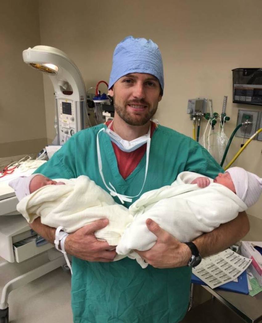North Carolina Pastor Gentry Eddings and his twin boys Isaiah Dobbs and Amos Reed. He and his wife Hadley, welcomed their birth on July 10, 2017.
