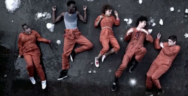 A screenshot from the trailer of the final season of British TV series 'Misfits.'