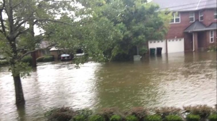 Nabeel Qureshi's front yard during Hurricane Harvey