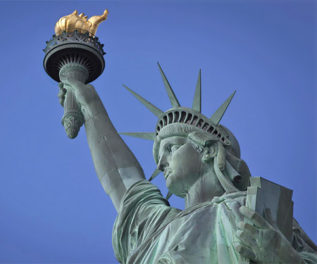 The Statue of Liberty on Liberty Island