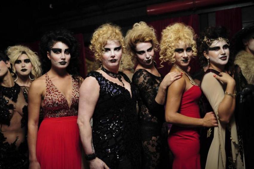 Participants wait backstage before a transgender fashion show, held to raise funds for a local LGBT shelter, in Istanbul, Turkey. November 20, 2014.