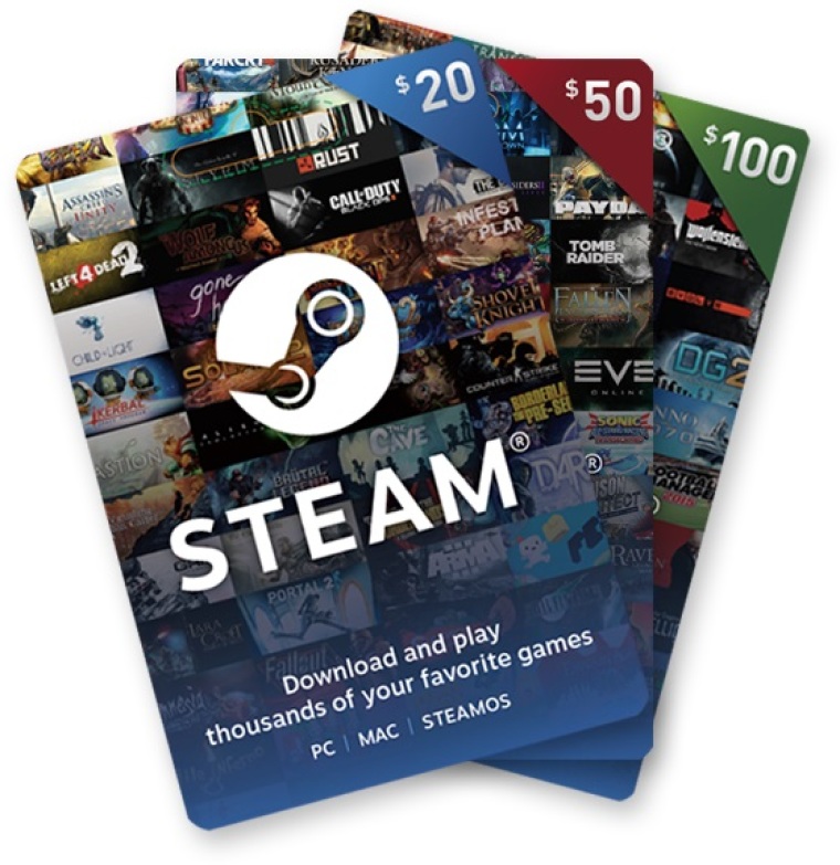 Steam Gift Cards. 