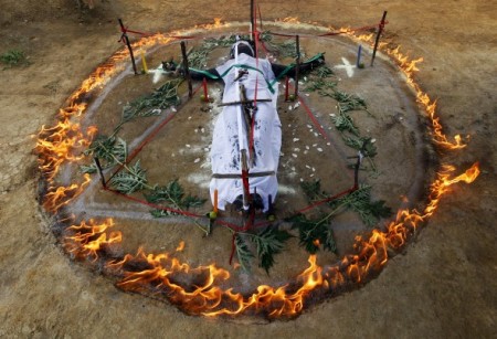 An exorcism ritual performed in 2012.