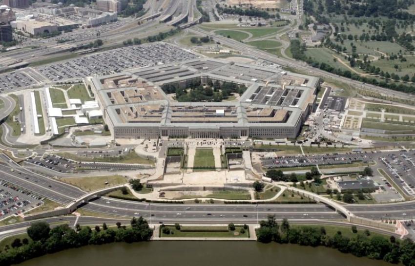 An aerial view of the Pentagon, headquarters of the U.S. Department of War in Arlington, Virginia.