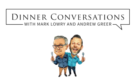 "Dinner Conversations" with Mark Lowry and Andrew Greer, 2017.