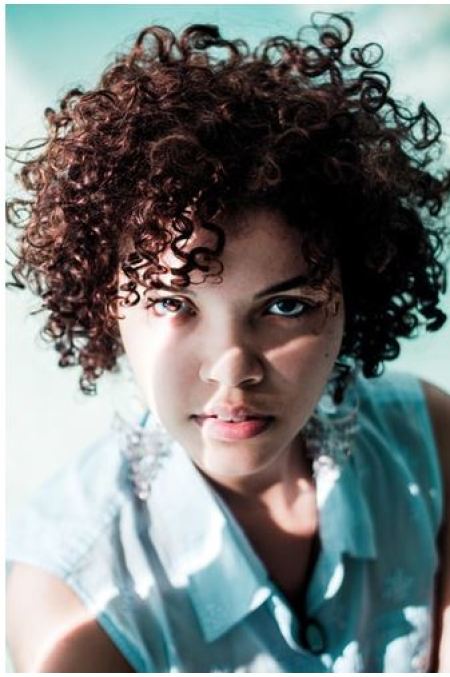 woman with curly hair