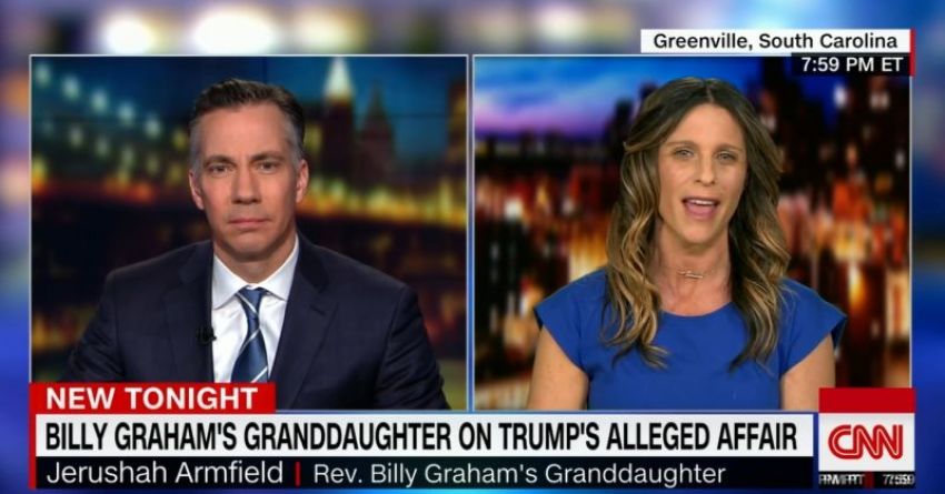 Jerushah Armfield (R) speaking on CNN's