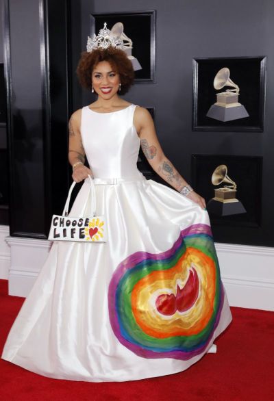 joy villa 2015 grammy dress