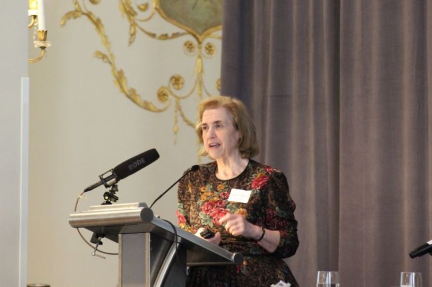 Mary Anne Layden, psychotherapist and director of education at the Center for Cognitive Therapy at the University of Pennsylvania speaks at the Ethics and Public Policy Center's
