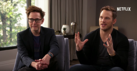 'Guardians of the Galaxy's' Chris Pratt and James Gunn interview on Netflix, May 12, 2017.