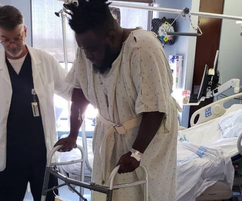 Thi'sl Tyler now in recovery after being shot in attempted robbery, Sept 28, 2018.