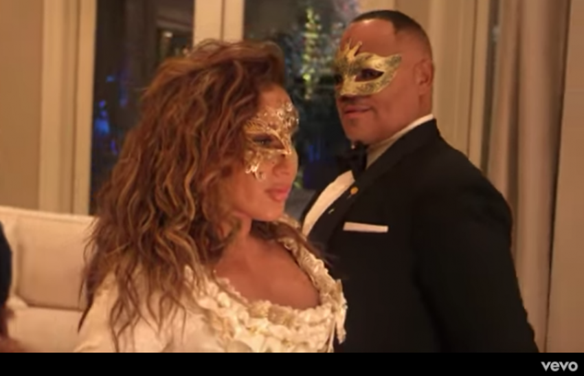Israel and Adrienne Houghton on the set of their new music video "Secrets", September 28, 2018.