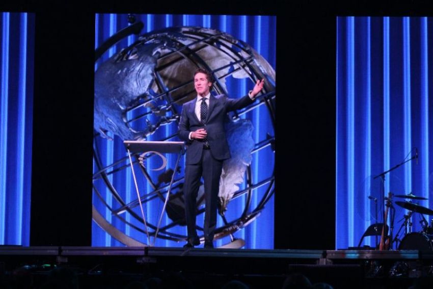 Televangelist Joel Osteen speaks during a "Night of Hope" event at Capital One Arena in Washington, D.C. on Oct. 6, 2018.