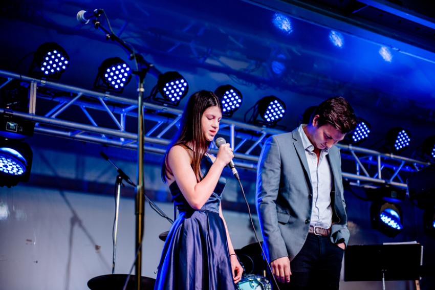 Mia Robertson speaks at the "Poker at the Plantation" event.