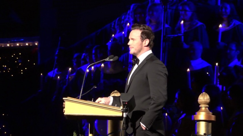 Chris Pratt shares the story of Jesus' birth at Disney's annual Candlelight Ceremony on Saturday night, Dec. 2.