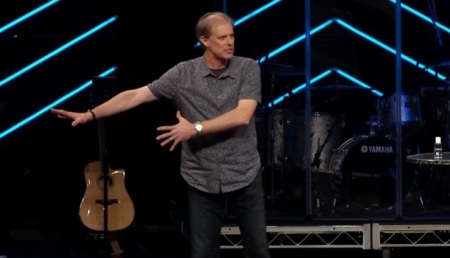 Pastor Craig Jutila preaches at Venture Christian Church.