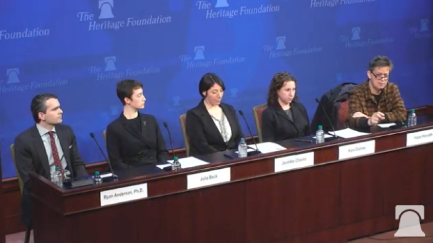 Feminists speak on horrors of transgender medicine, gender identity ideology dangers at Heritage Foundation in Washington, D.C. on January 28, 2019.