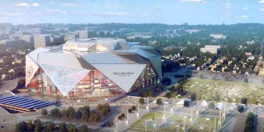 The Mercedes Benz Stadium in Atlanta, Georgia.