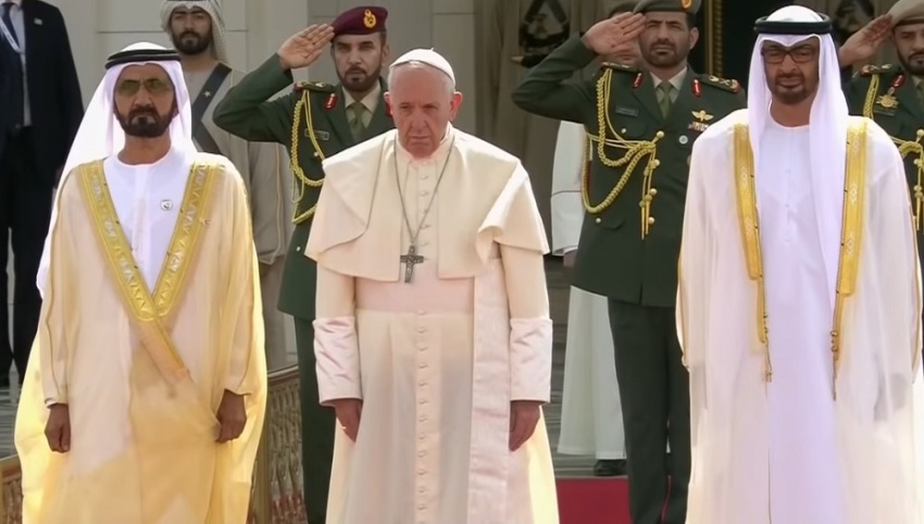 Pope Francis became the first Roman Catholic pope to step foot on the Arabian Peninsula by visiting Abu Dhabi in the United Arab Emirates on Feb. 3-5, 2019.