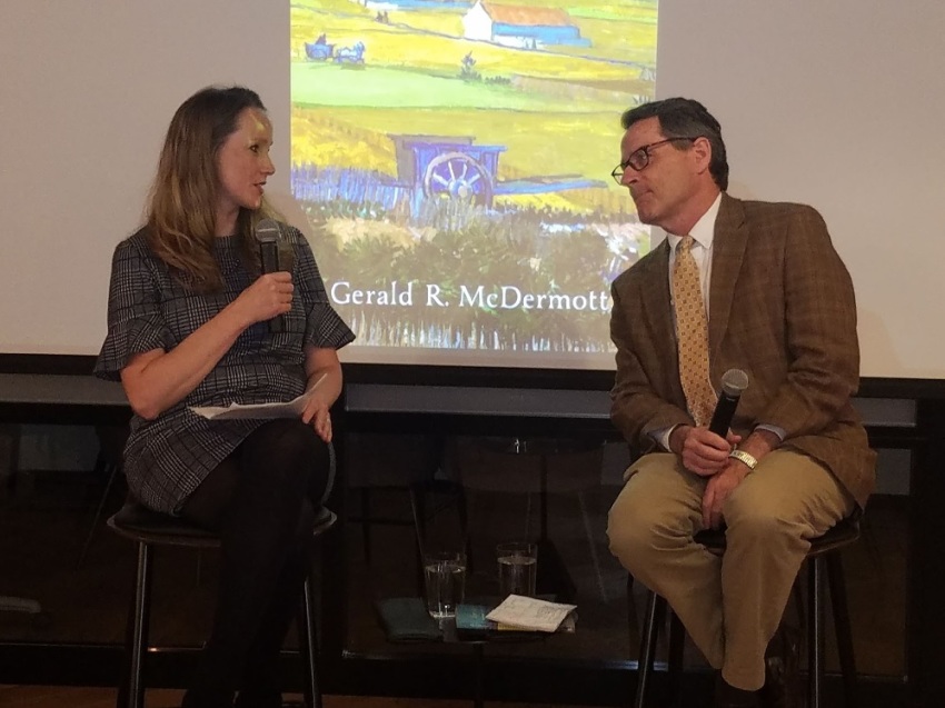 Shelley Neese of The Jerusalem Connection Report speaks with Anglican theologian and author Gerald McDermott at a gathering in Washington, D.C. on February 4, 2019.