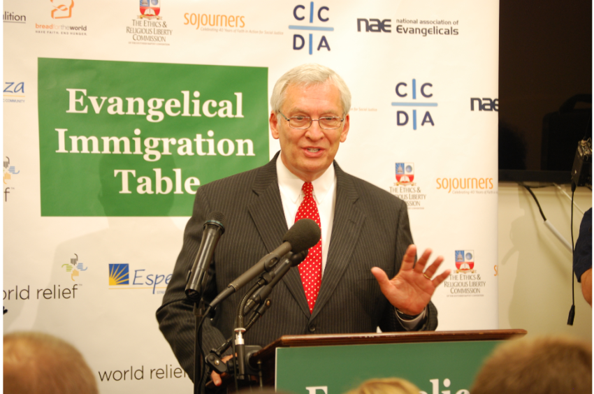 National Association of Evangelicals President Leith Anderson speaks at an Evangelical Immigration Table event. NAE is one of several members of the evangelical coalition advocating for immigration reform.