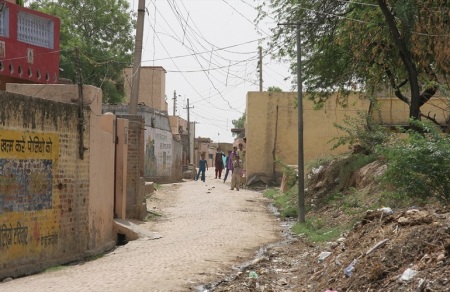A street in a village in India.