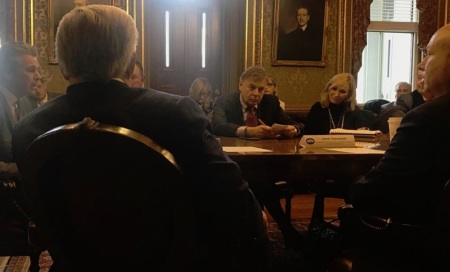 Evangelical leaders meet with Jason Greenblatt, President Donald Trump's special representative for international negotiations, at the White House in Washington, D.C. on March 7, 2019.