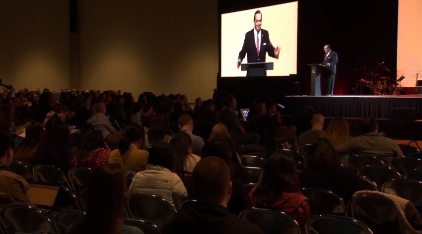 Ligon Duncan, chancellor and CEO of Reformed Theological Seminary, gives remarks at The Gospel Coalition pre-conference event on Monday, April 1, 2019.