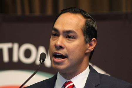 Julián Castro, former secretary of U.S. Housing and Development and 2020 Democrat presidential candidate, speaks at the National Action Network convention in New York City on Wednesday, April, 3, 2019.