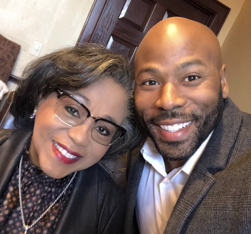 Anthony posing with his mother Lois Evans taken December 2, 2018