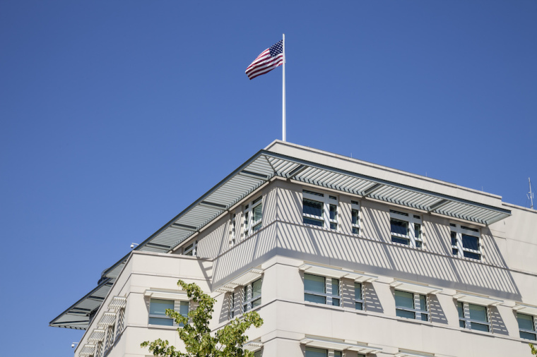 US embassy germany, US flag