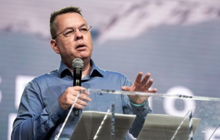 Andrew Brunson, a missionary imprisoned for two years in Turkey on false charges of terrorism and espionage, speaks on Blessed are those who are Persecuted for Righteousness at the 2019 SBC Pastors' Conference June 10 on the last day of the two-day event at the Birmingham-Jefferson Convention Complex in Birmingham, Ala.
