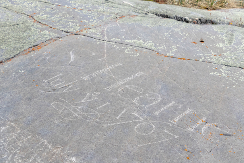 Samuel Hearne, who surrendered Prince of Wales Fort to the French in 1782, carved his name into stone in 1767.