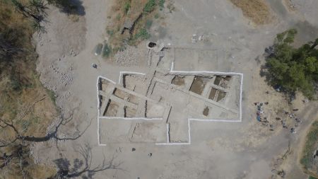 Aerial view of the Church of the Apostles, which is said to have been built over the house of Jesus’ disciples Peter and Andrew.