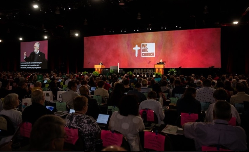 Evangelical Lutheran Church in America Presiding Bishop Elizabeth Eaton’s reelection was announced on the first ballot at the ELCA Churchwide Assembly on Tuesday, August 6, 2019 in Milwaukee, Wisconsin.