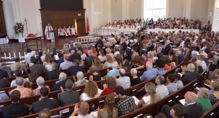 One of the two consecration services held at The Falls Church Anglican's new sanctuary in Falls Church, Virginia on Sunday, Sept. 8, 2019.